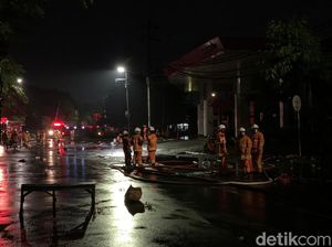 Pipa Gas Bocor, Pom Bensin di Surabaya Nyaris Terbakar