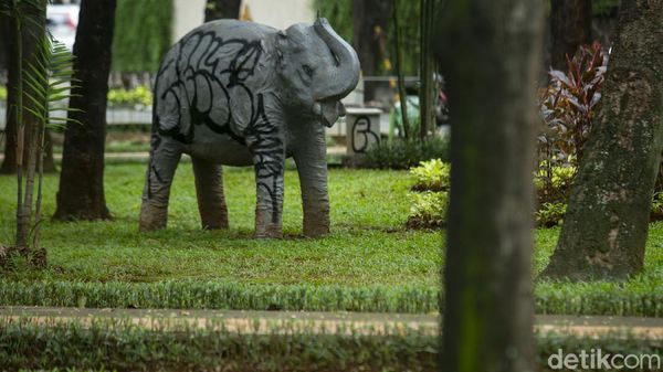 Kasihan, Gajah Ini jadi Korban Vandalisme