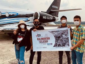 Raffi Ahmad Salurkan Bantuan ke Kalsel Pakai Jet Pribadi