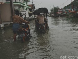 Ganasnya Air Rob di Demak, Bikin Motor Karatan