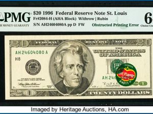 Gokil! Uang US$ 20 Berstiker Ini Dilelang Rp 5 M