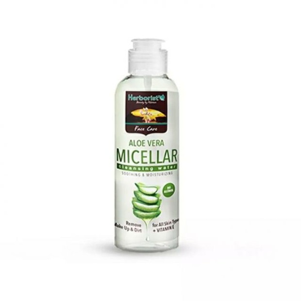 Herborist Micellar Water Aloe Vera/shoope.co.id Herborist Micellar Water Aloe Vera mengangkat sisa makeup dan minyak/shoope.co.id