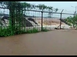 Area Lahan Pembangunan Bandara Purbalingga Tergenang Banjir