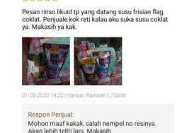 Pesan Detergen Lewat Toko Online Tapi yang Dikirim Susu Cokelat