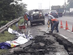 Ruas Tol Surabaya-Gempol Longsor, Satu Lajur Ditutup Sementara