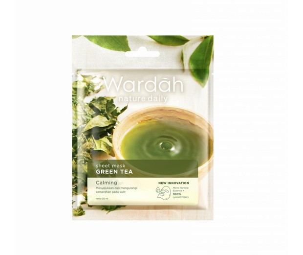 Wardah Nature Daily Sheetmask Greentea/Foto: wardahbeauty.com Wardah Nature Daily Sheetmask Greentea