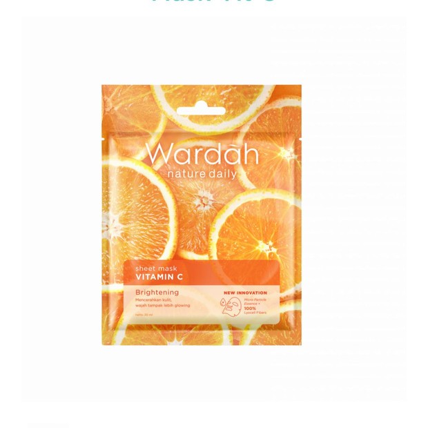 Wardah Nature Daily Sheetmask Vitamin C/Foto: wardahbeauty.com Wardah Nature Daily Sheetmask Vitamin C
