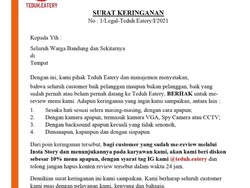 Viral Surat Cinta Eiger, Kafe di Bandung Bikin Surat Keringanan