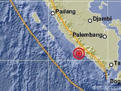 Gempa M 5,3 Terasa hingga Bengkulu, Tak Berpotensi Tsunami