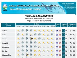 Sebagian Jatim Diprediksi Hujan Lebat Disertai Petir di Awal Februari
