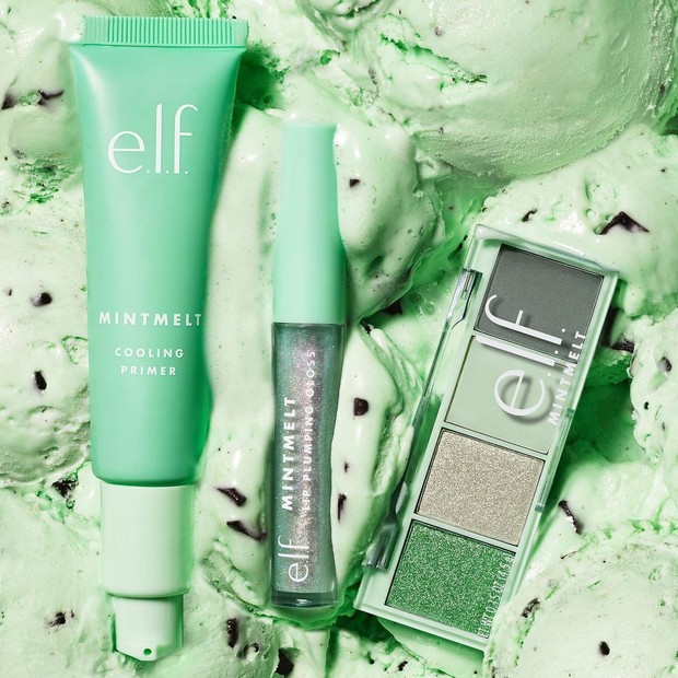 Koleksi e.l.f Cosmetics/instagram.com/elfcosmetics Koleksi Mint Melt ini termasuk primer wajah, lip gloss, palet eyeshadow mini, cooling cleanser hingga whipped face mask.