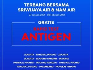 Sriwijaya Air Gratiskan Rapid Test Antigen Buat Penumpang