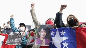 Aksi Protes Kudeta Militer di Myanmar