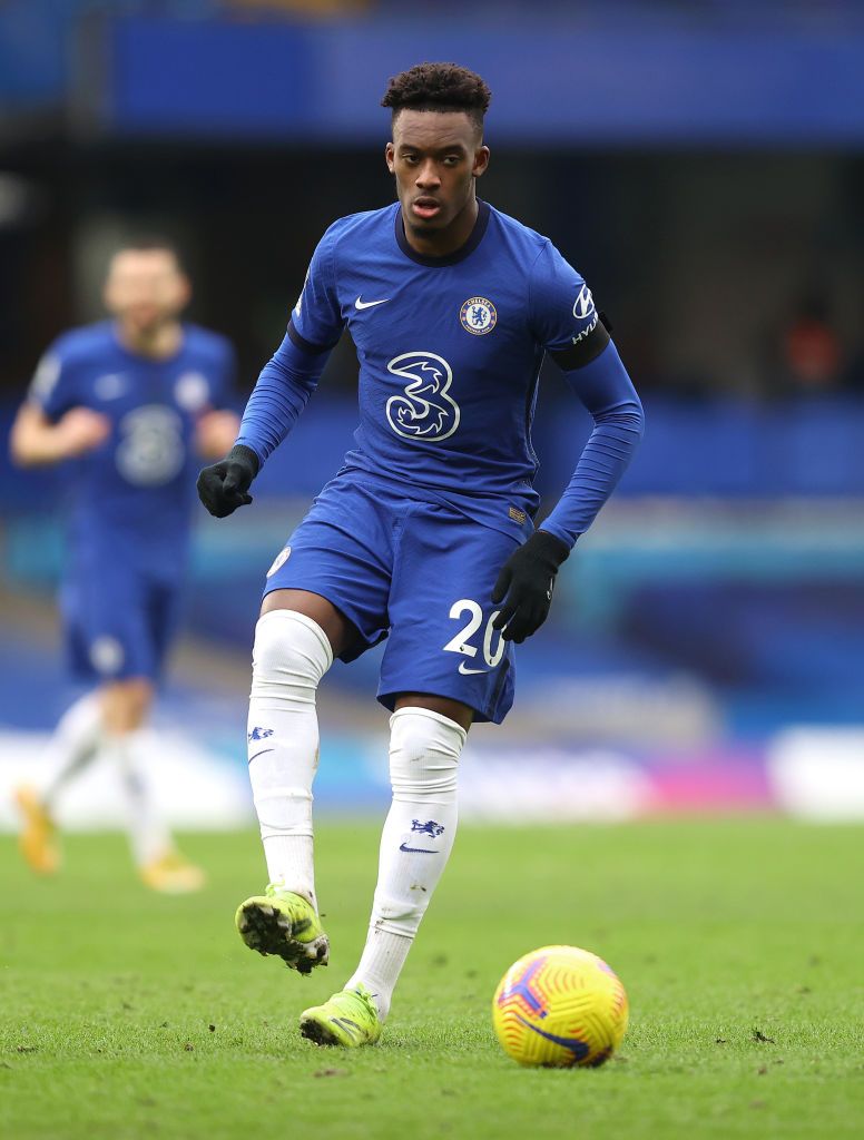 LONDON, ENGLAND - JANUARY 24: Callum Hudson-Odoi of Chelsea  during The Emirates FA Cup Fourth Round match between Chelsea and Luton Town at Stamford Bridge on January 24, 2021 in London, England. Sporting stadiums around the UK remain under strict restrictions due to the Coronavirus Pandemic as Government social distancing laws prohibit fans inside venues resulting in games being played behind closed doors. (Photo by Catherine Ivill/Getty Images)