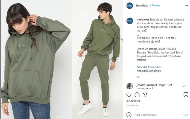Contoh hoodie dari HoodiekuFoto:instagram/hoodieku