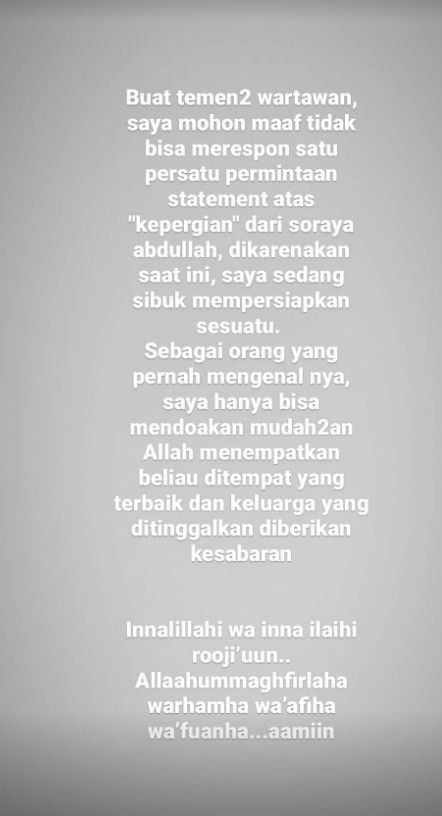 Indra Bruggman ogah komen soal Soraya Abdullah