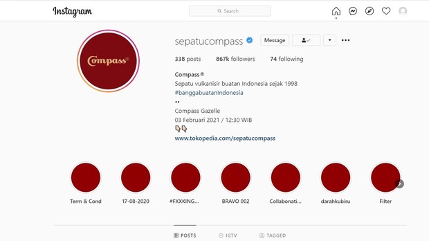 Instagram sepatu CompassFoto:instagram/sepatucompass