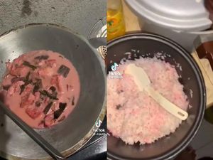 Unik! Satu Keluarga Ini Hobi Masak Nasi hingga Sayur Tahu Warna Pink Unik! Satu Keluarga Ini Hobi Masak Nasi hingga Sayur Tahu Warna Pink