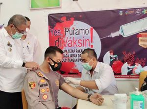 Kapolres Jadi Orang Pertama Disuntik Vaksin COVID-19 di Enrekang