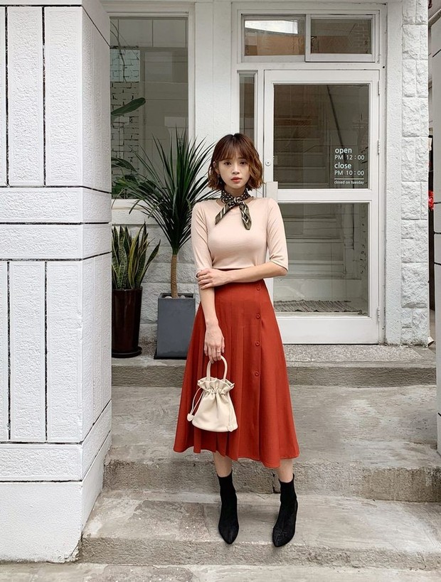 Midi skirt korean style outlet