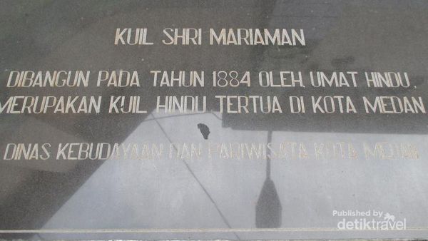 Kuil Shri Mariamman, Kuil Tertua di Kota Medan