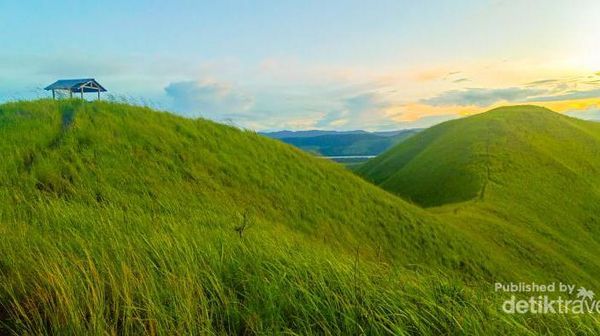 Potret: Senja yang Indah di Bukit Teletubbies Sentani
