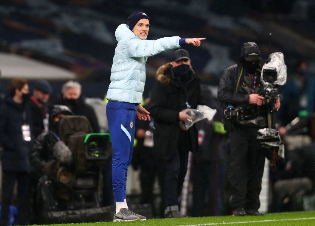 LONDON, ENGLAND - FEBRUARY 04: Thomas Tuchel, Manager of Chelsea reacts during the Premier League match between Tottenham Hotspur and Chelsea at Tottenham Hotspur Stadium on February 04, 2021 in London, England. Sporting stadiums around the UK remain under strict restrictions due to the Coronavirus Pandemic as Government social distancing laws prohibit fans inside venues resulting in games being played behind closed doors. (Photo by Clive Rose/Getty Images)