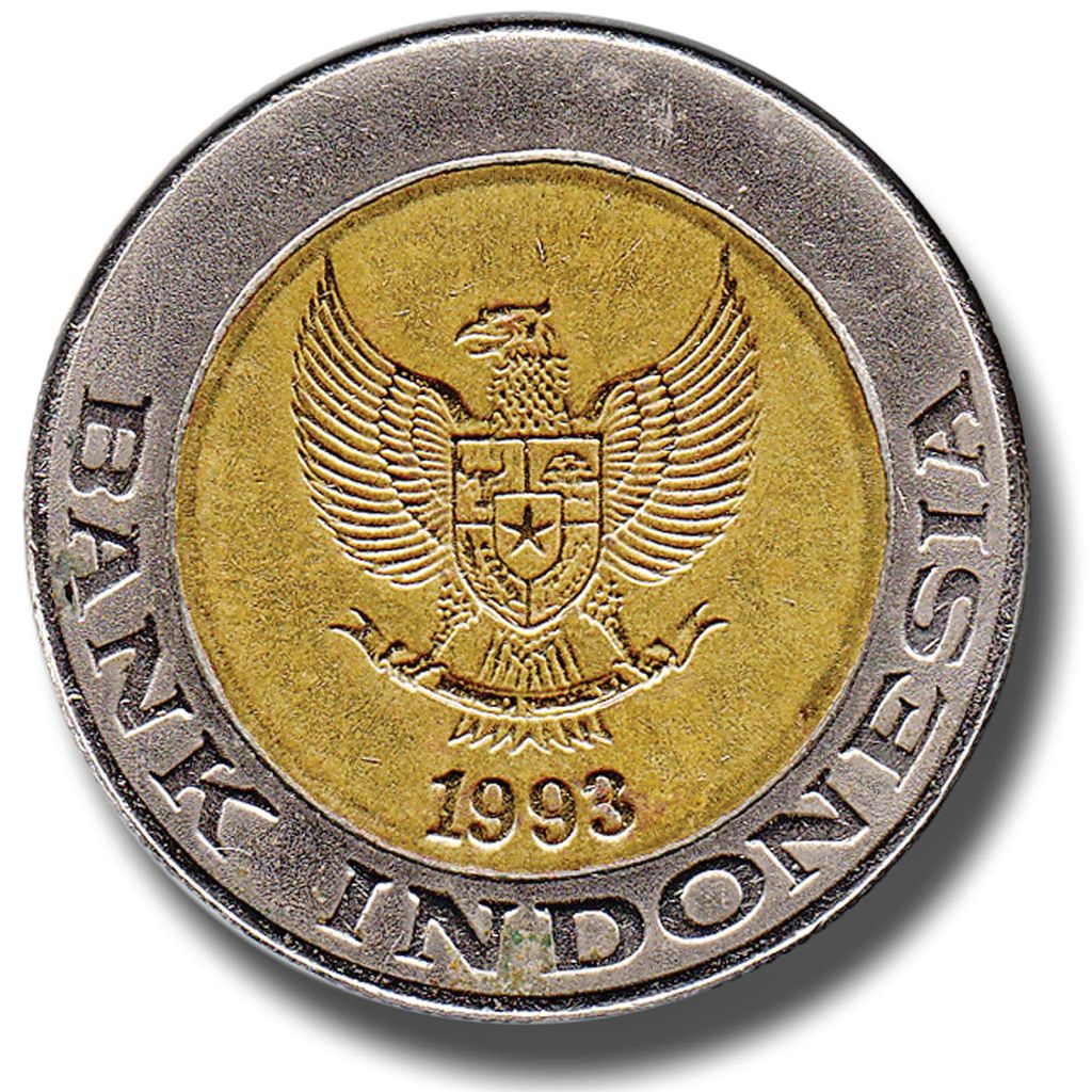 Uang logam Rp 1.000 bergambar kelapa sawit. Tahun emisi 1993