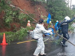 Longsor dan Pohon Tumbang di Jalur Puncak, Akses Jalan Tersendat