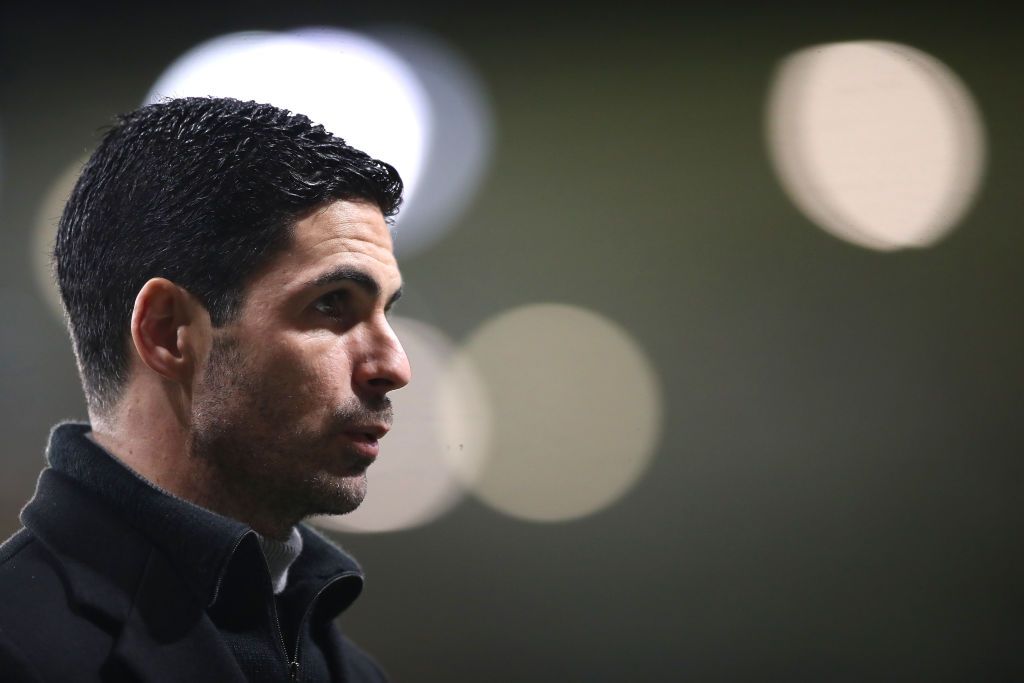WOLVERHAMPTON, ENGLAND - FEBRUARY 02: Mikel Arteta, Manager of Arsenal looks on after the Premier League match between Wolverhampton Wanderers and Arsenal at Molineux on February 02, 2021 in Wolverhampton, England. Sporting stadiums around the UK remain under strict restrictions due to the Coronavirus Pandemic as Government social distancing laws prohibit fans inside venues resulting in games being played behind closed doors. (Photo by Nick Potts - Pool/Getty Images)