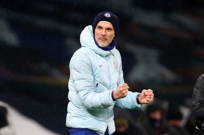 Thomas Tuchel LONDON, ENGLAND - FEBRUARY 04: Thomas Tuchel, Manager of Chelsea celebrates following the Premier League match between Tottenham Hotspur Hotspur and Chelsea at Tottenham Hotspur Stadium on February 04, 2021 in London, England. Sporting stadiums around the UK remain under strict restrictions due to the Coronavirus Pandemic as Government social distancing laws prohibit fans inside venues resulting in games being played behind closed doors. (Photo by Clive Rose/Getty Images)