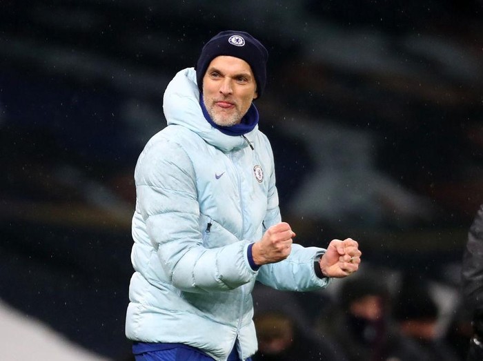 LONDON, ENGLAND - FEBRUARY 04: Thomas Tuchel, Manager of Chelsea celebrates following the Premier League match between Tottenham Hotspur Hotspur and Chelsea at Tottenham Hotspur Stadium on February 04, 2021 in London, England. Sporting stadiums around the UK remain under strict restrictions due to the Coronavirus Pandemic as Government social distancing laws prohibit fans inside venues resulting in games being played behind closed doors. (Photo by Clive Rose/Getty Images)