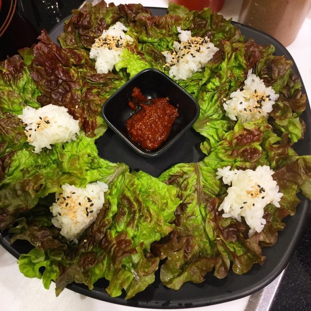 Korean ssam: selada merah