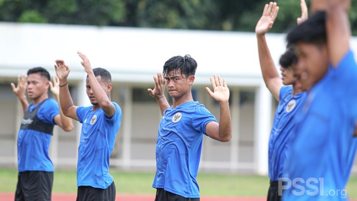 Timnas Indonesia menjalani latihan sebagai persiapan menuju SEA Games 2021.