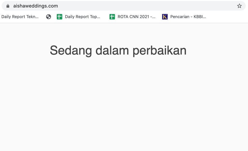 Situs pernikahan dini, siri, dan poligami Aisha Weddings tak dapat diakses