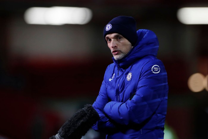 SHEFFIELD, ENGLAND - FEBRUARY 07: Thomas Tuchel, Manager of Chelsea speaks to the media following the Premier League match between Sheffield United and Chelsea at Bramall Lane on February 07, 2021 in Sheffield, England. Sporting stadiums around the UK remain under strict restrictions due to the Coronavirus Pandemic as Government social distancing laws prohibit fans inside venues resulting in games being played behind closed doors. (Photo by Lee Smith - Pool/Getty Images)