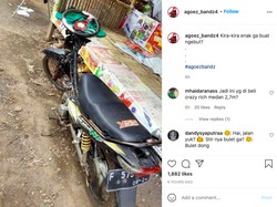 Modifikasi Motor Pakai Setir Mobil, Meski Lucu Jangan Ditiru Ya