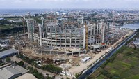 PT Jakarta Propertindo menyatakan hingga minggu ke-75 progres pembangunan stadion tersebut telah mencapai 46,9647 persen.