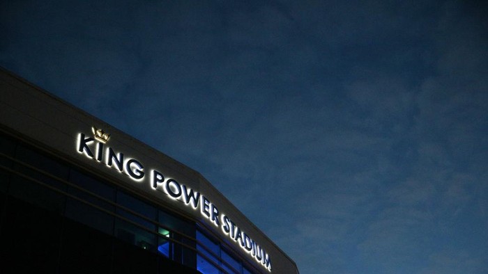 LEICESTER, ENGLAND - FEBRUARY 10: A general view outside the stadium prior to The Emirates FA Cup Fifth Round match between Leicester City and Brighton And Hove Albion at The King Power Stadium on February 10, 2021 in Leicester, England. Sporting stadiums around the UK remain under strict restrictions due to the Coronavirus Pandemic as Government social distancing laws prohibit fans inside venues resulting in games being played behind closed doors. (Photo by Alex Pantling/Getty Images)