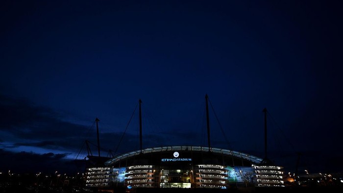 MANCHESTER, ENGLAND - JANUARY 30: A General View of the Stadium during the Premier League match between Manchester City and Sheffield United at Etihad Stadium on January 30, 2021 in Manchester, England. Sporting stadiums around the UK remain under strict restrictions due to the Coronavirus Pandemic as Government social distancing laws prohibit fans inside venues resulting in games being played behind closed doors. (Photo by Laurence Griffiths/Getty Images)