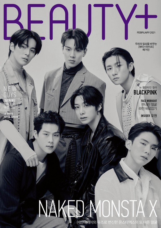 Monsta X untuk Cover Beauty+ Potret Monsta X untuk cover majalah Beauty+ edisi Februari