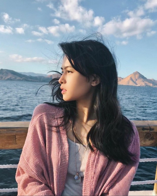 Pink Cardigan and White T-Shirt