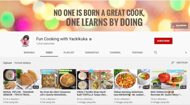 Fun Cooking with Yackikuka Channel Youtube memasak bernama Fun Cooking with Yackikuka