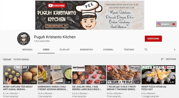 Puguh Kristanto Kitchen Kanal memasak bernama Puguh Kristanto Kitchen
