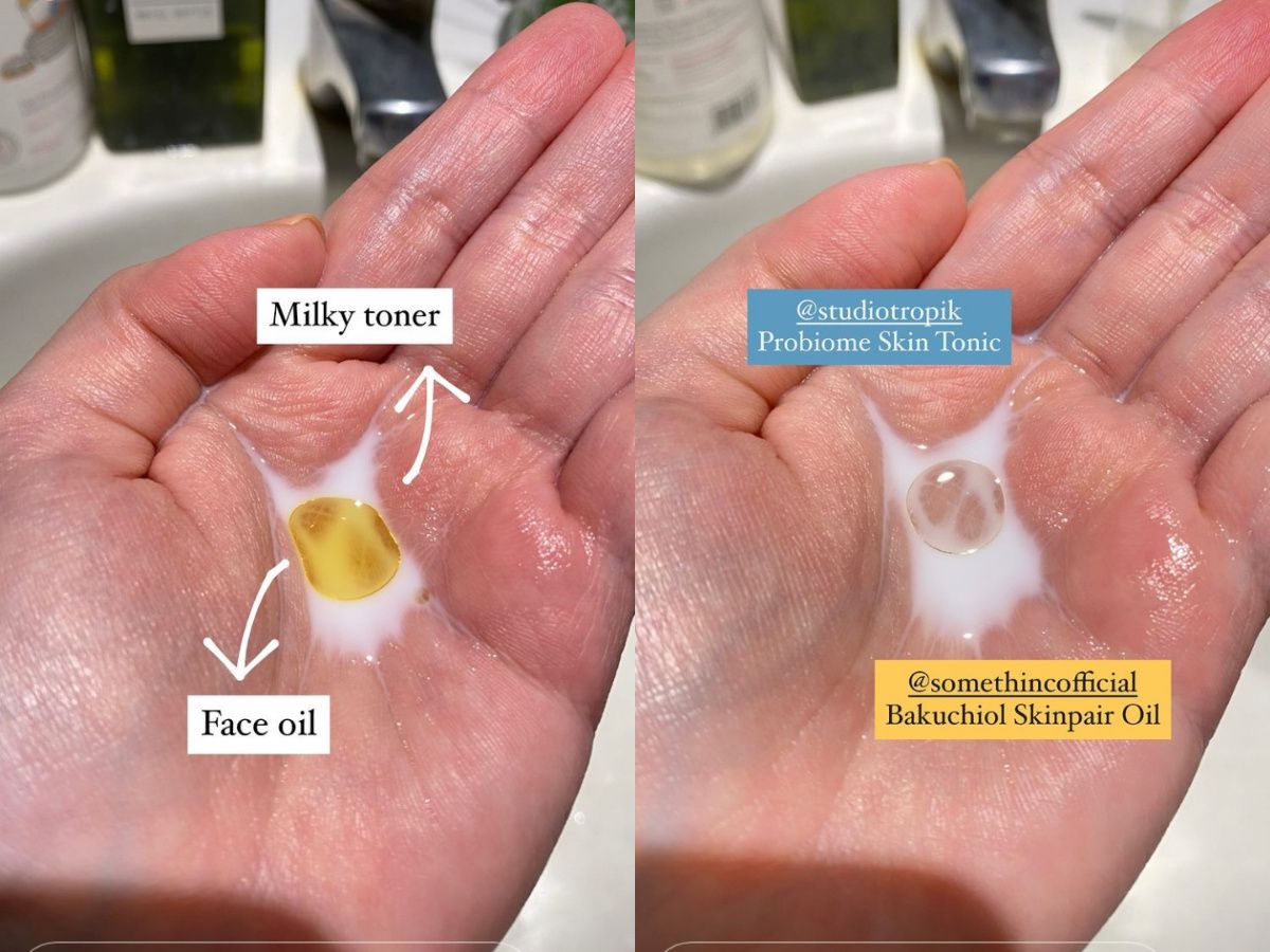 Scramble Oil dibuat dengan mencamprkan face oil dan skincare lain/instagram.com/kaepratiwi