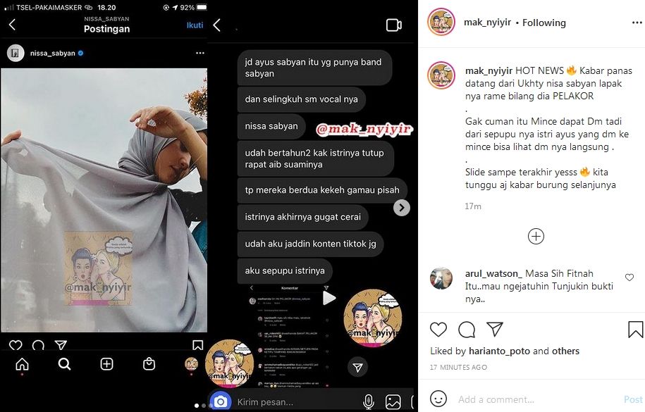 Postingan Ririe istri ayus Sabyan