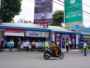 Sosialisasi Prokes, Pos Lantas Tangguh Semeru Didirikan di Gresik Sosialisasi Prokes, Pos Lantas Tangguh Semeru Didirikan di Gresik