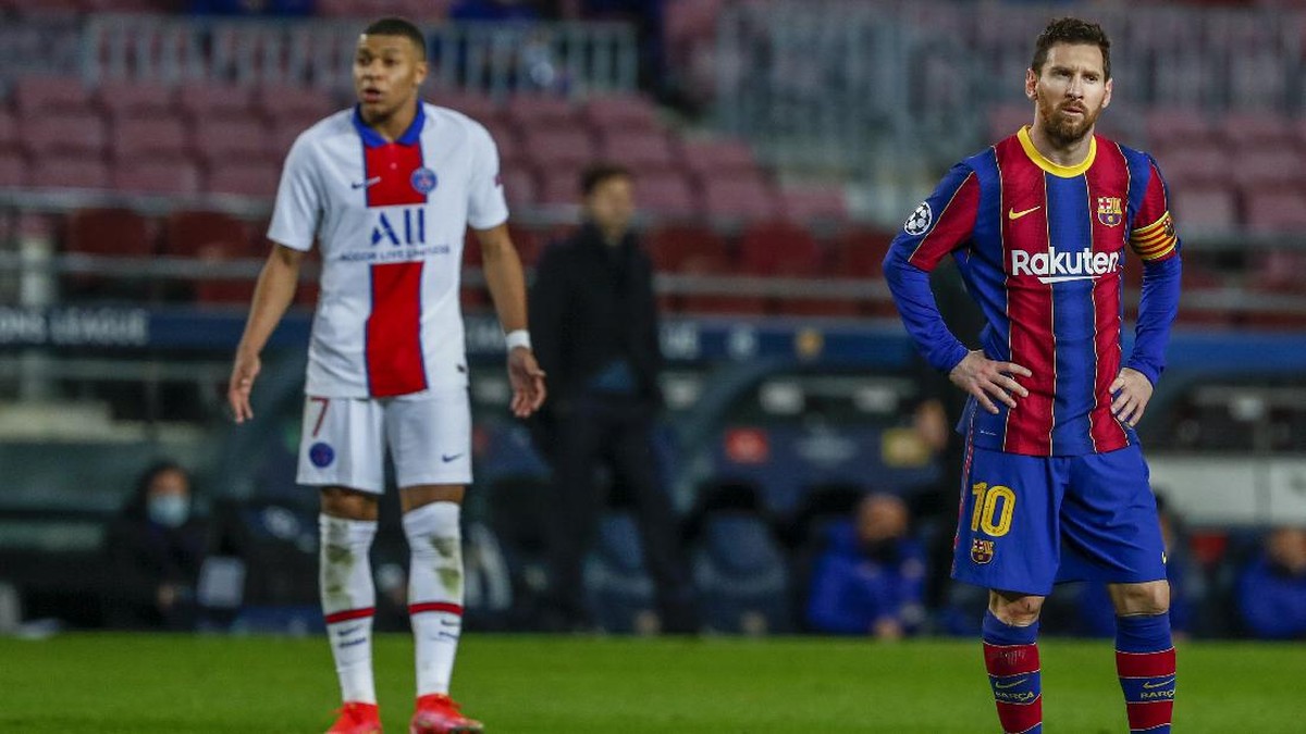 Mbappe Penuh Aksi Vs Messi Jalan Kaki. (Foto: AP Photo)
