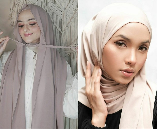 Pashmina instan dengan tali dan langsung pakai/Foto: Instagram.com/deanscollection/daissy.id tren jenis pashmina