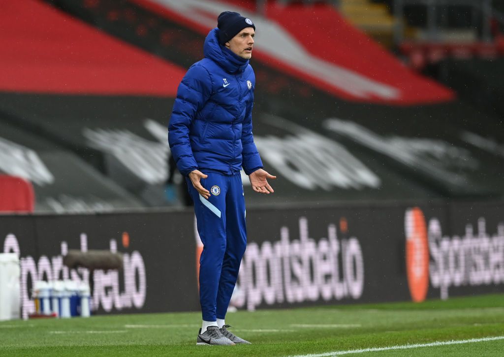 SOUTHAMPTON, ENGLAND - FEBRUARY 20: Thomas Tuchel, Manager of Chelsea reacts during the Premier League match between Southampton and Chelsea at St Mary's Stadium on February 20, 2021 in Southampton, England. Sporting stadiums around the UK remain under strict restrictions due to the Coronavirus Pandemic as Government social distancing laws prohibit fans inside venues resulting in games being played behind closed doors. (Photo by Neil Hall - Pool/Getty Images)